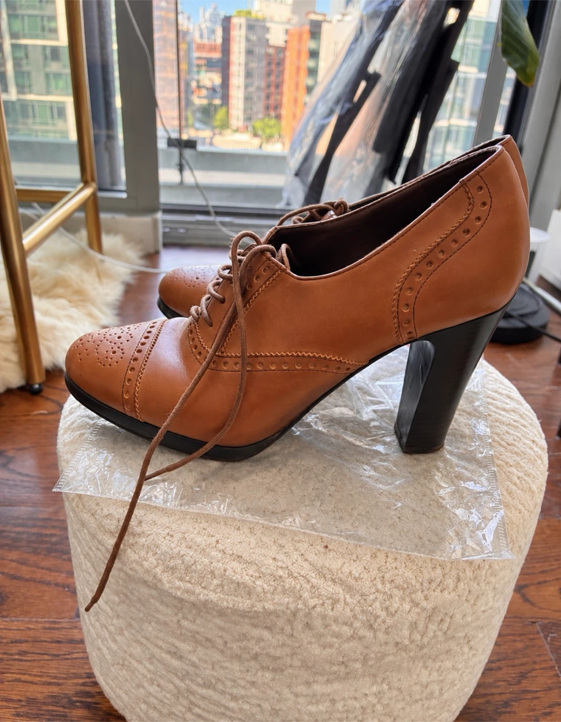 J Crew Brown Brogue Heels - photo 2