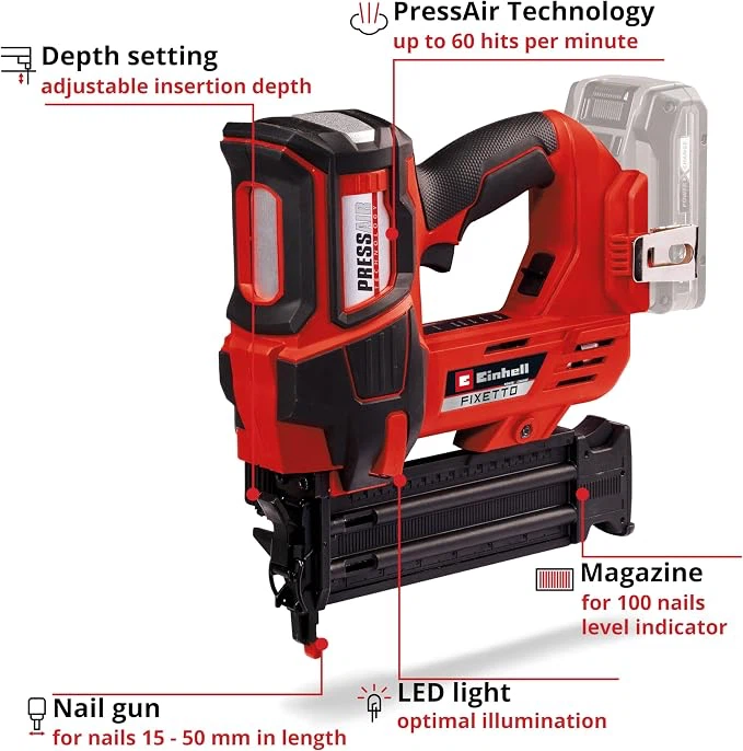 Einhell Professional Cordless Brad Nailer Fixetto 18/50 N - photo 2