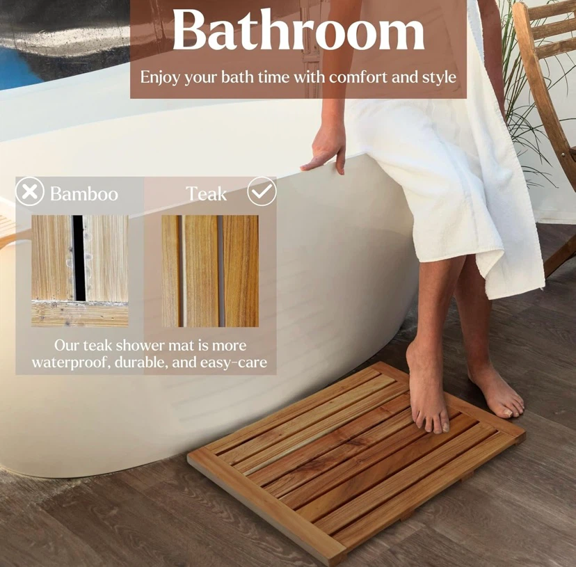 New Utoplike Teak Wood Bath / Shower Mat - photo 2