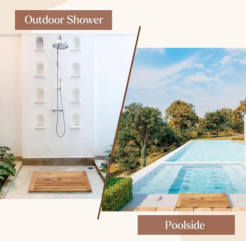 New Utoplike Teak Wood Bath / Shower Mat - photo 4