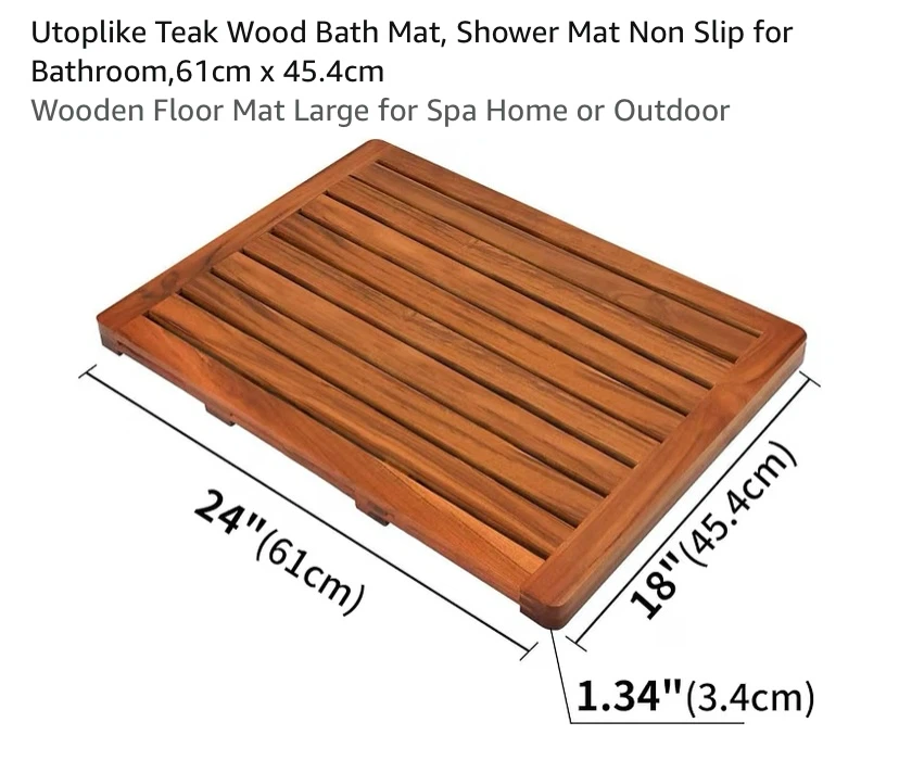 New Utoplike Teak Wood Bath / Shower Mat - photo 5