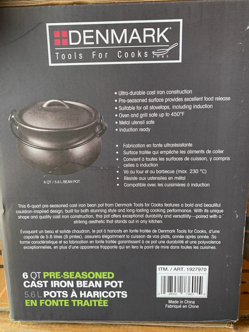 New Denmark Tools for Cooks 6 QT Cast Iron Bean Pot - photo 2