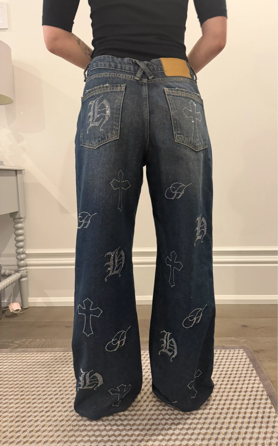 HOODRICH Rhinestone Baggy Jeans - Size S - photo 3