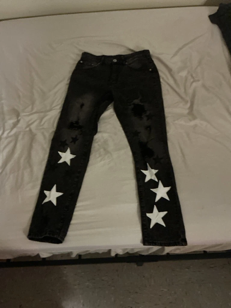 Black Star Print Jeans