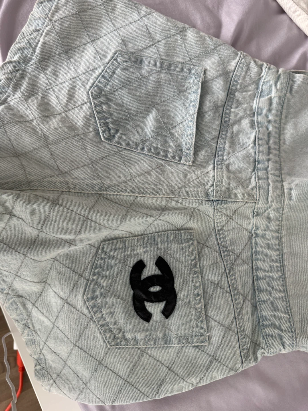 Chanel quilted denim shorts Size 0