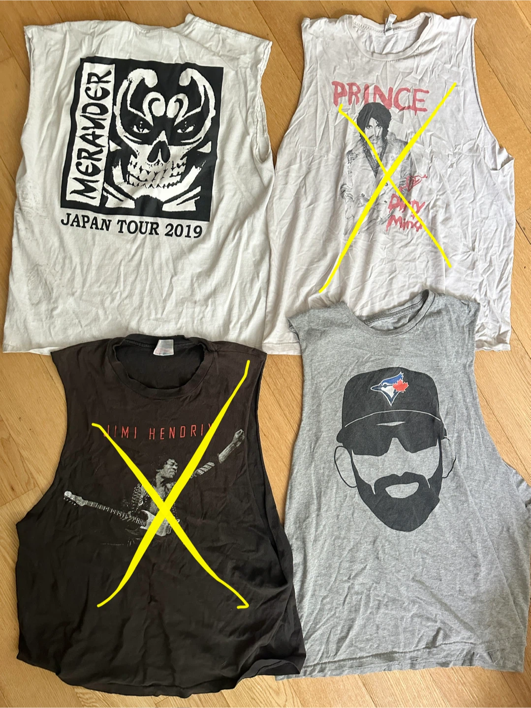 $15 VINTAGE T SHIRTS CUTOFFS BASEBALL CAPS MEN MEDIUM LARGE - photo 2