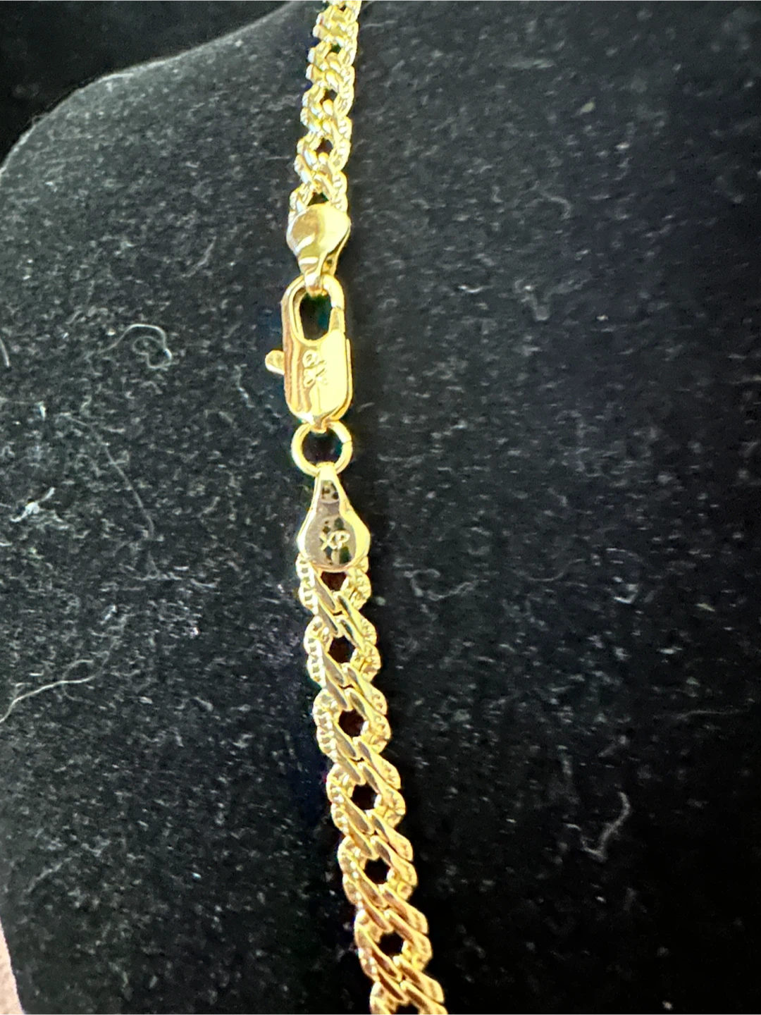 14k Gold Tone laminated Textured Chain Necklace - photo 3