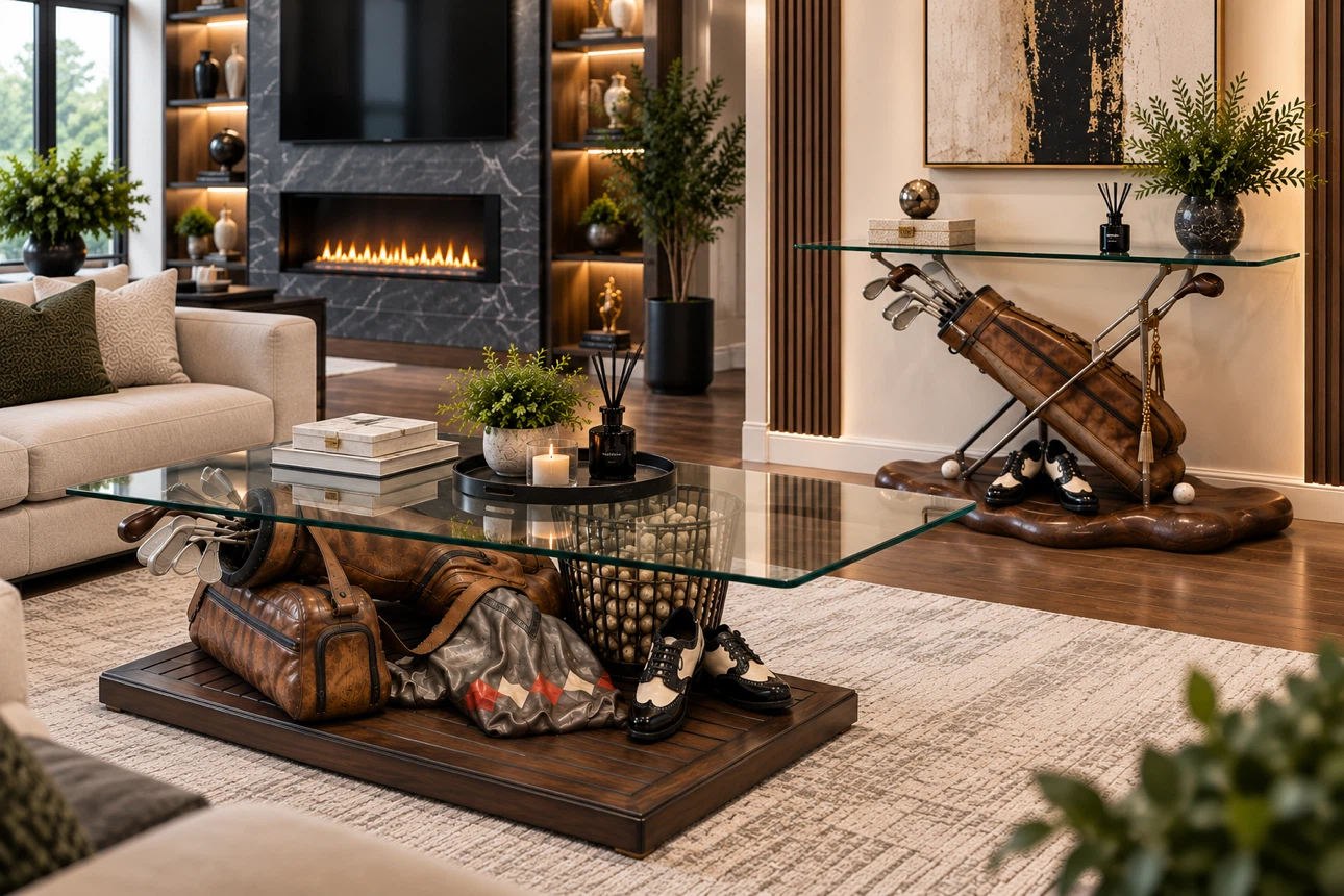 Novelty Golf Theme Coffee Table and console