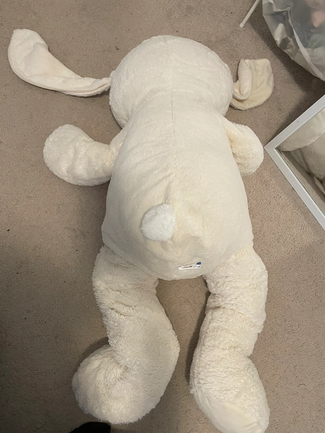 Large Cream Plush Bunny - photo 2