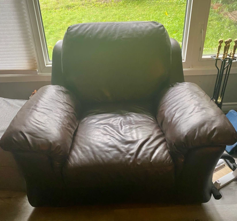 Dark Brown Leather  comfy chair