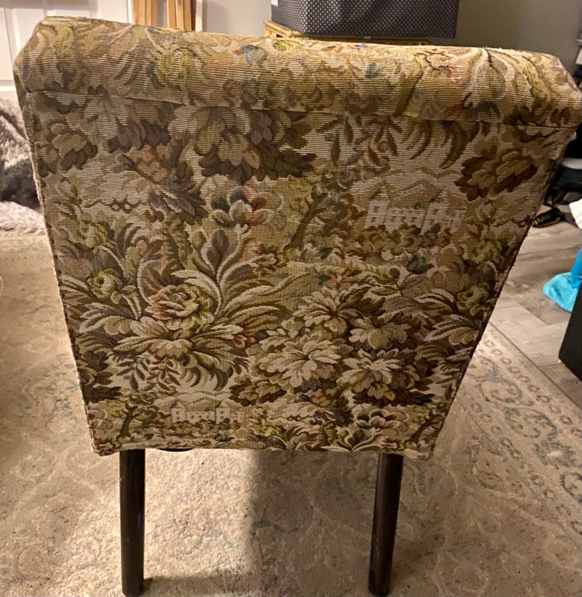 Vintage floral upholstered slipper chair - photo 3