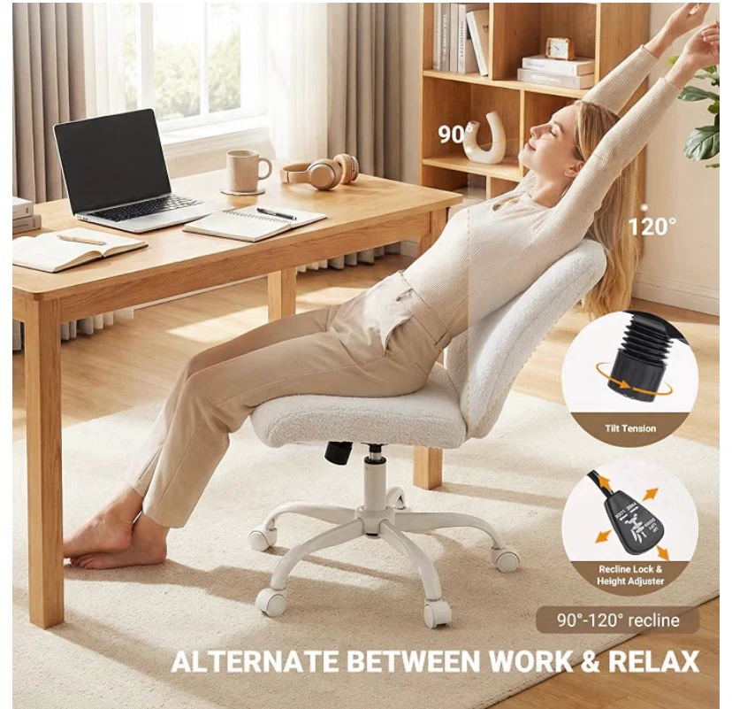 New Teddy Fleece Desk Chair / Vanity Chair - photo 4
