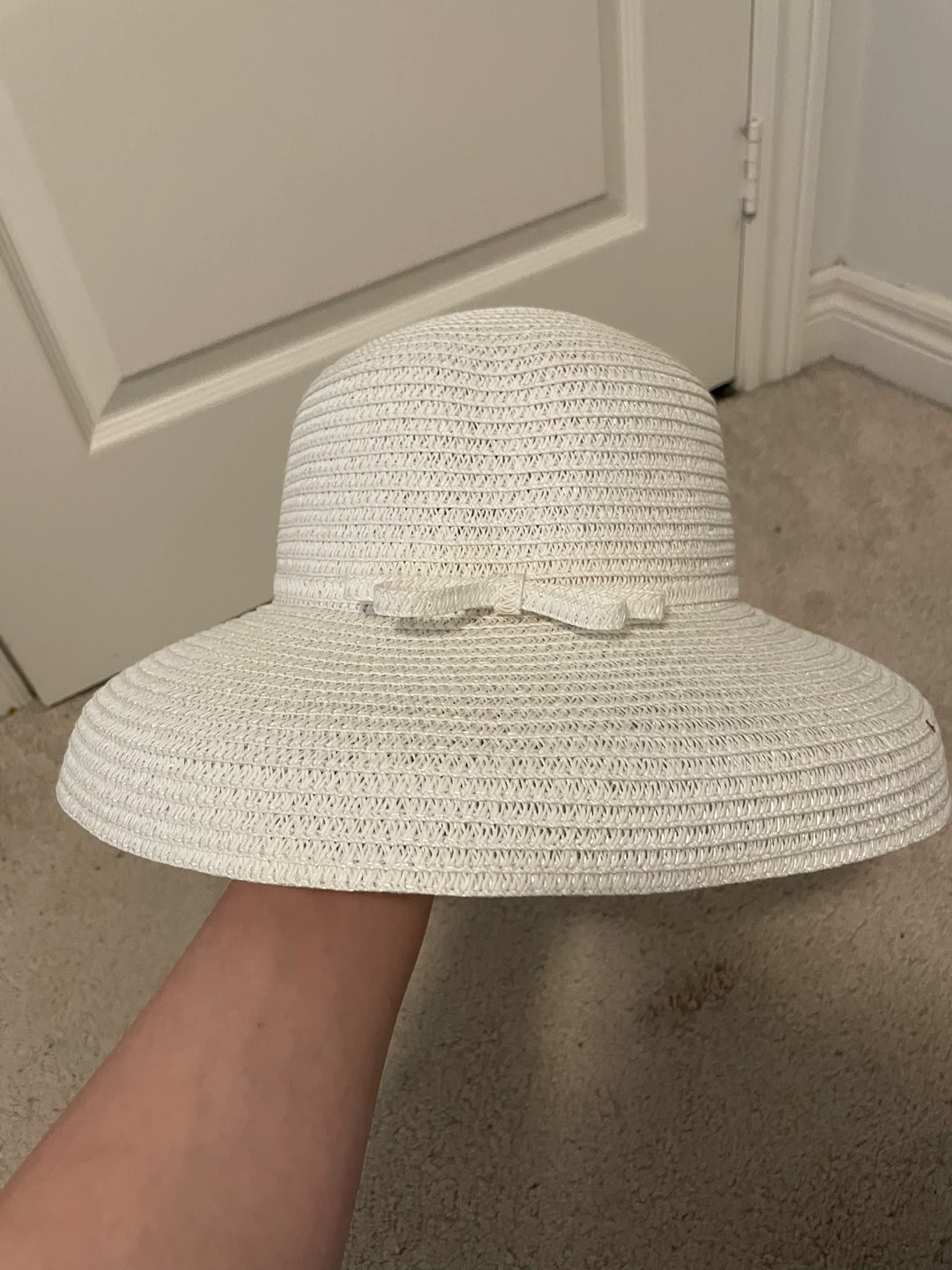 White Straw Sun Hat