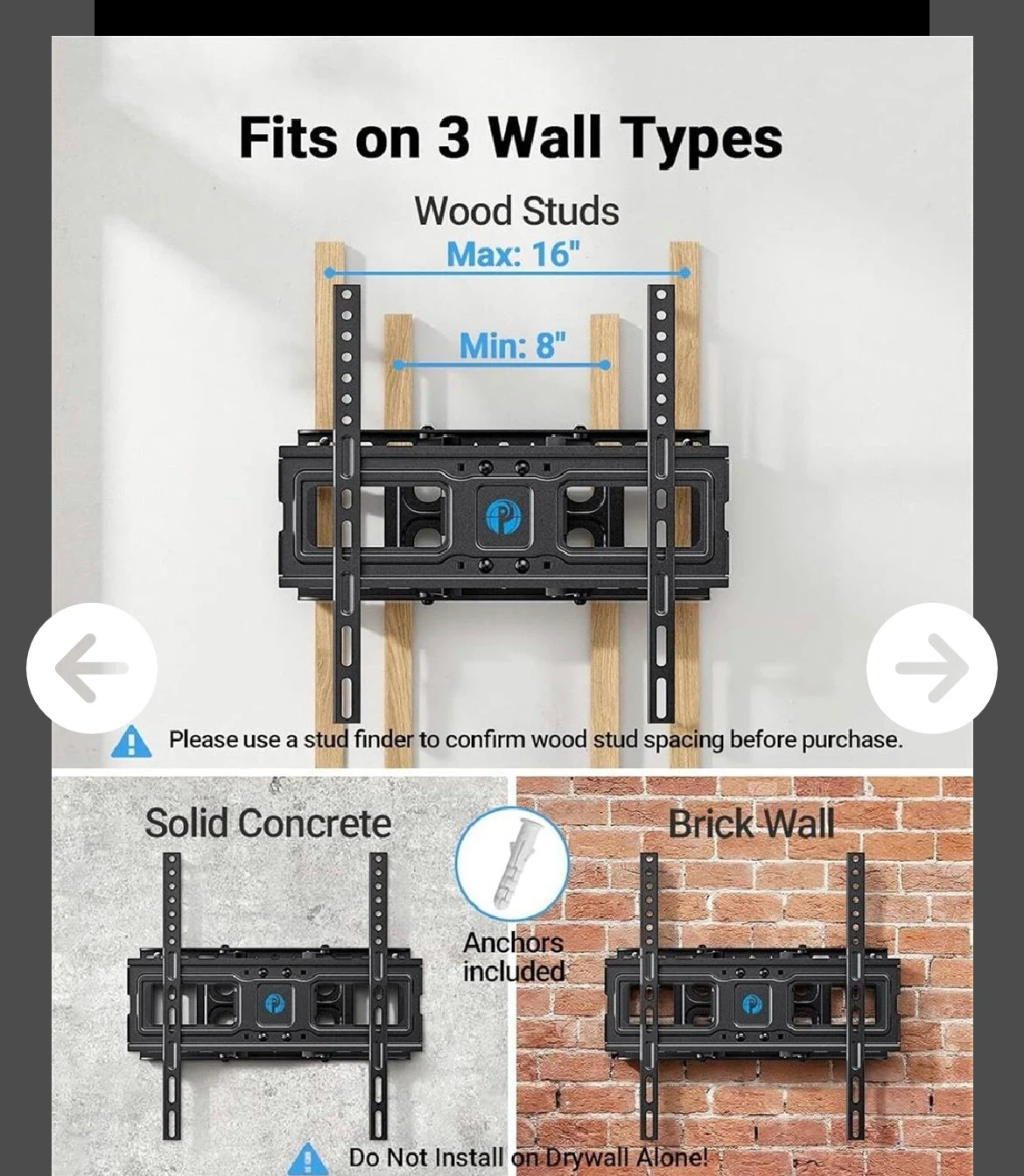 Full-Motion TV Wall Mount PIMFK1 - photo 3