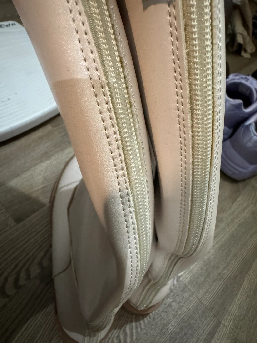 Size 37- White Faux Leather Mid-Calf Boots - photo 4