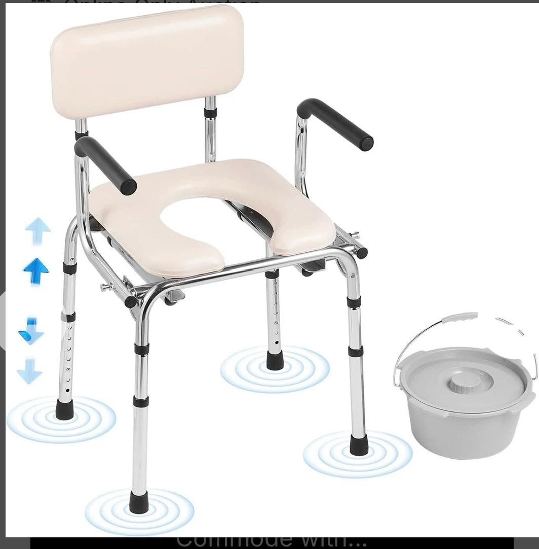 VEVOR Commode Chair, Bedside Commode with..