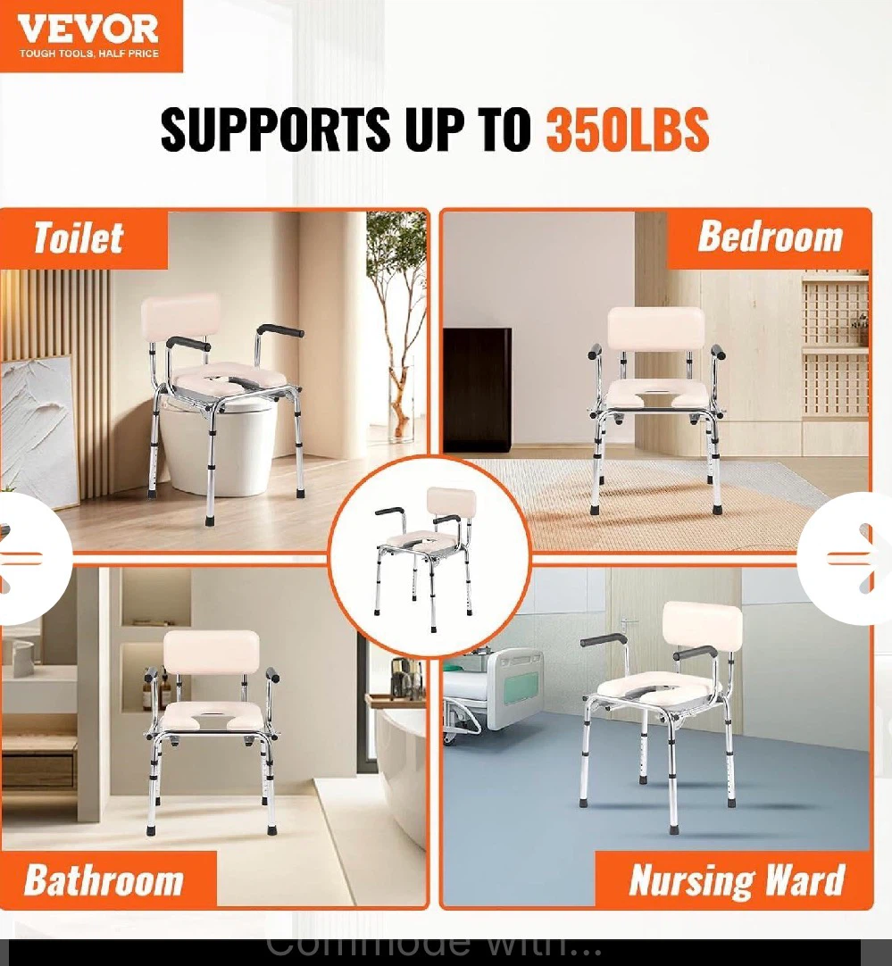 VEVOR Commode Chair, Bedside Commode with.. - photo 2