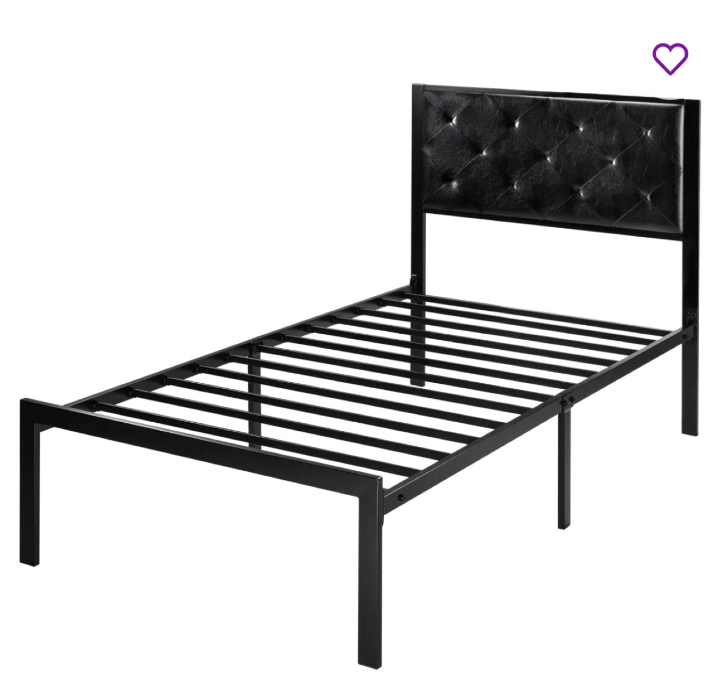 Black Tufted Twin Bed Frame
