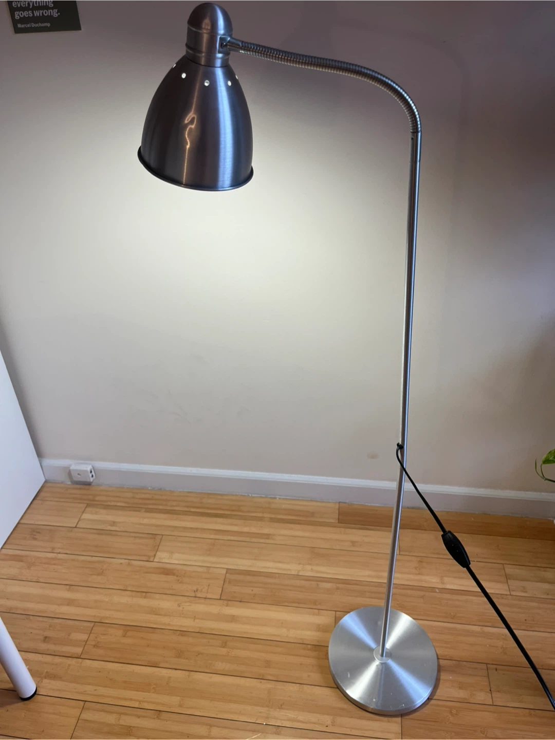 IKEA Silver Metal Floor Lamp