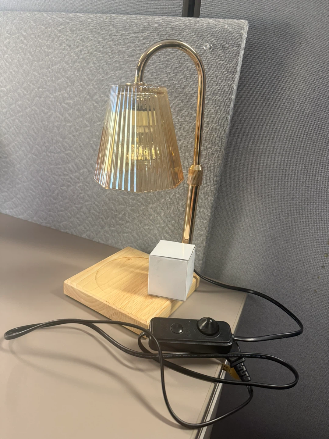 Amber Glass Candle Warmer Lamp - photo 3