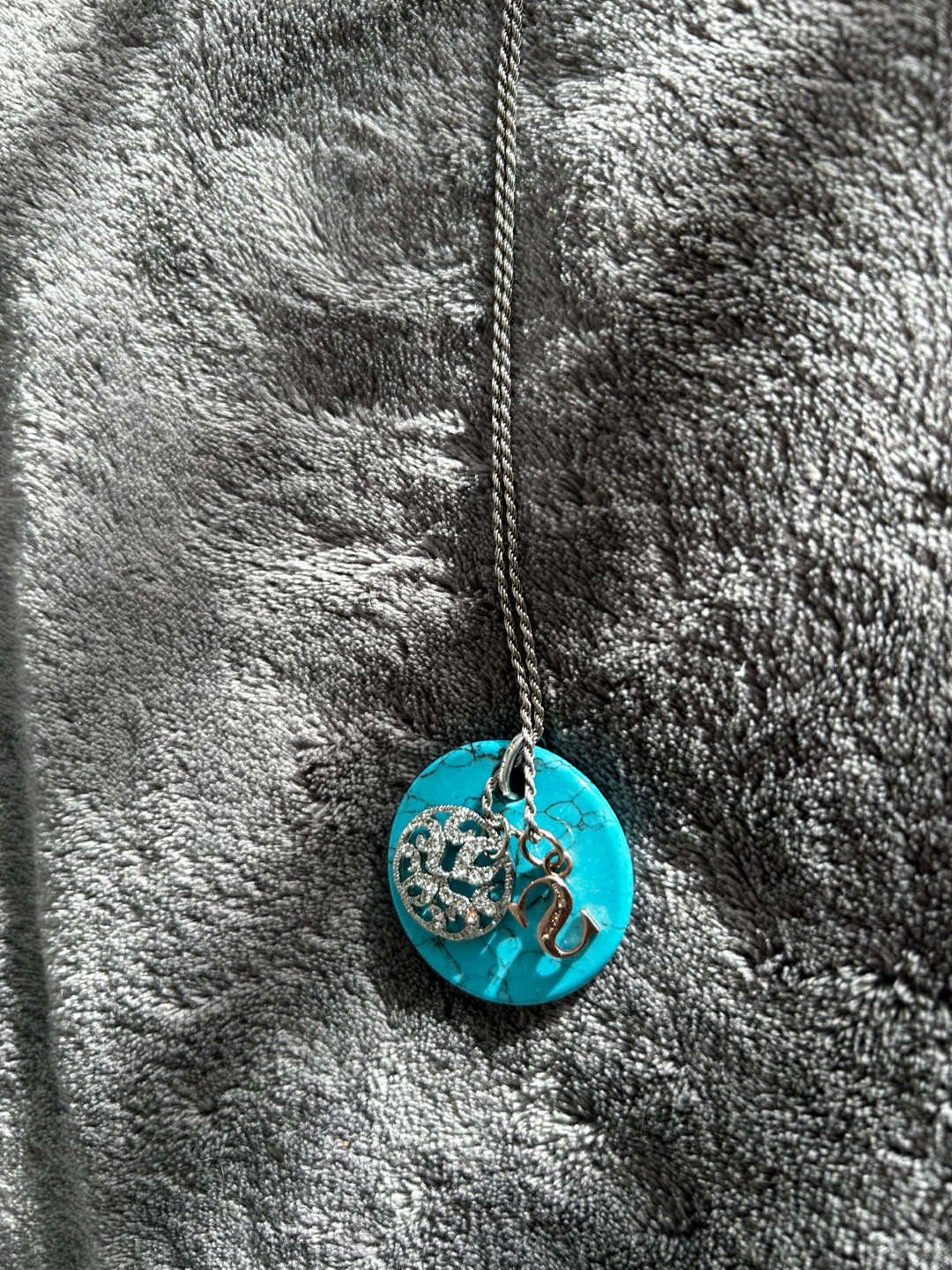 Thomas Sabo Turquoise Pendant Necklace with Silver Charms