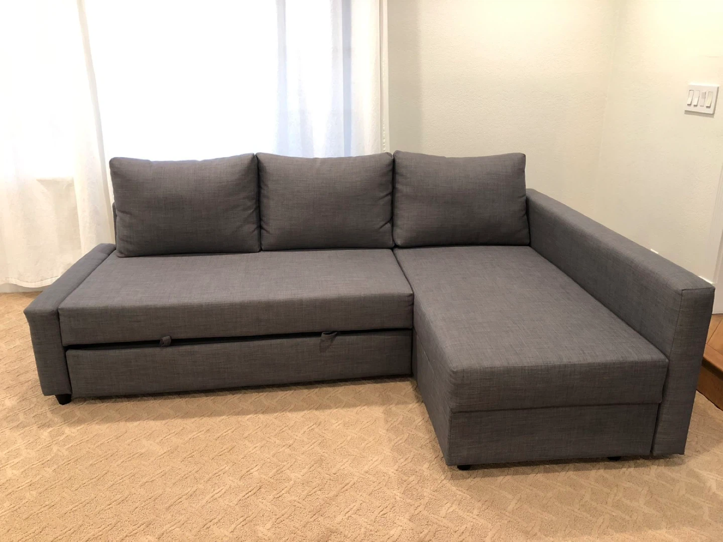 Free delivery ikea Grey Sleeper Sofa with Storage