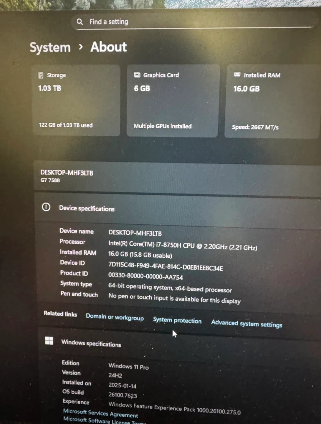 Dell G7 Gaming Laptop - i7, GTX 1060 6GB, 16GB RAM, 1.3TB - photo 3