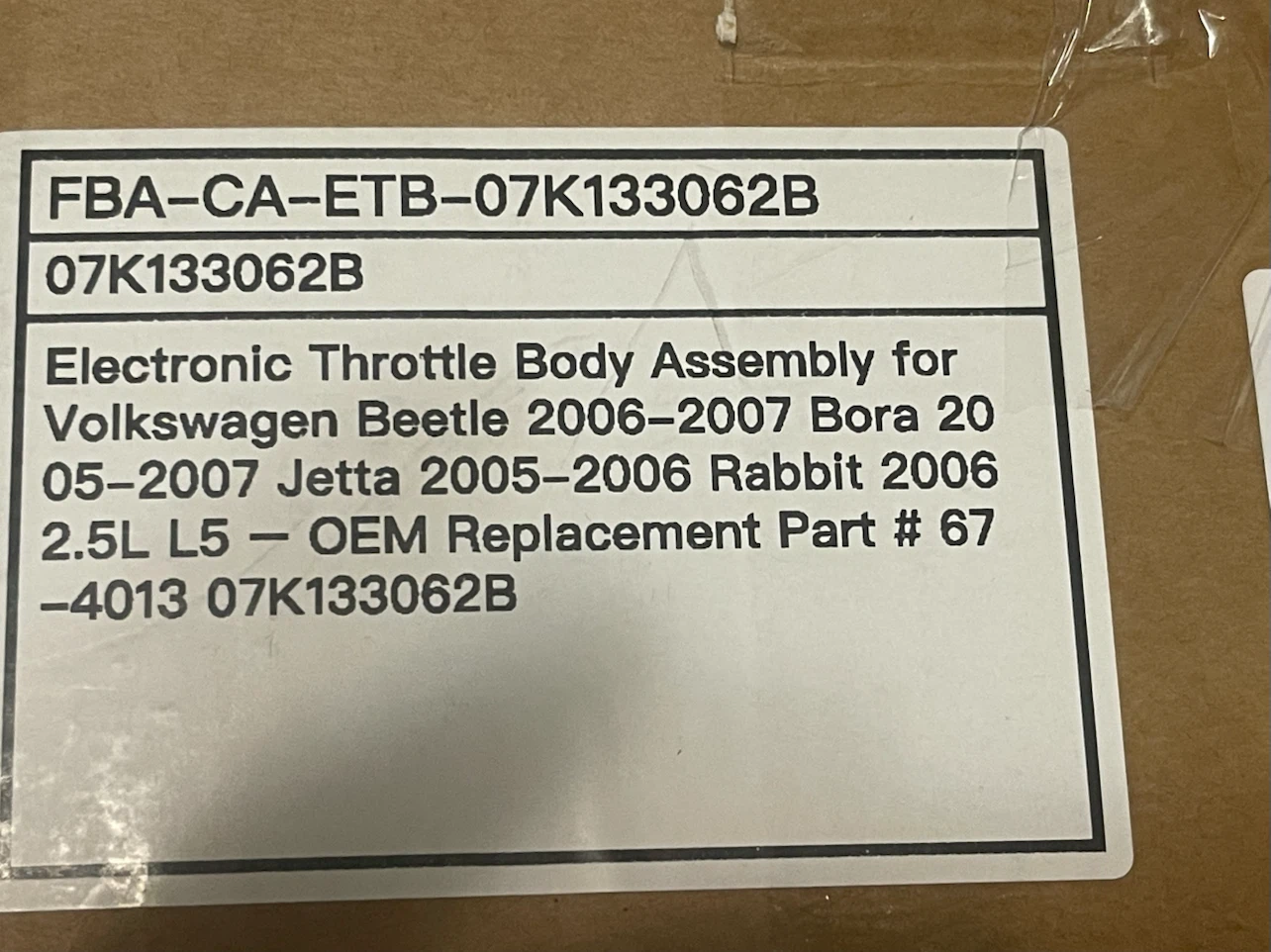 Electronic Throttle Body for VW Beetle, Bora, Jetta, Rabbit - photo 3