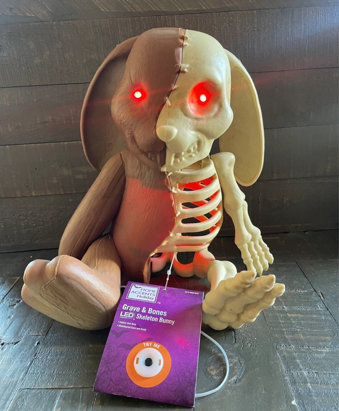 NEW - Home & Accents Grave & Bones Skeleton Bunny - Lights Up