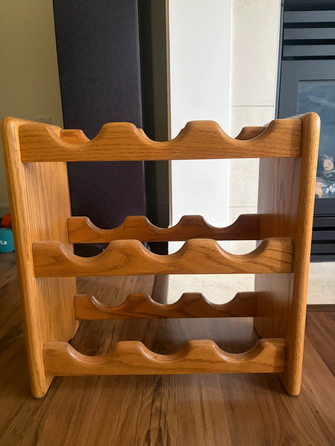 Solid oak wine rack
