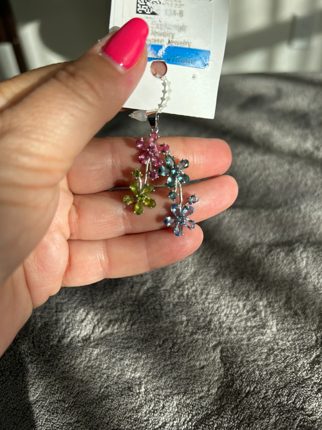 925 Sterling Silver Multi-Flower Pendant - photo 2