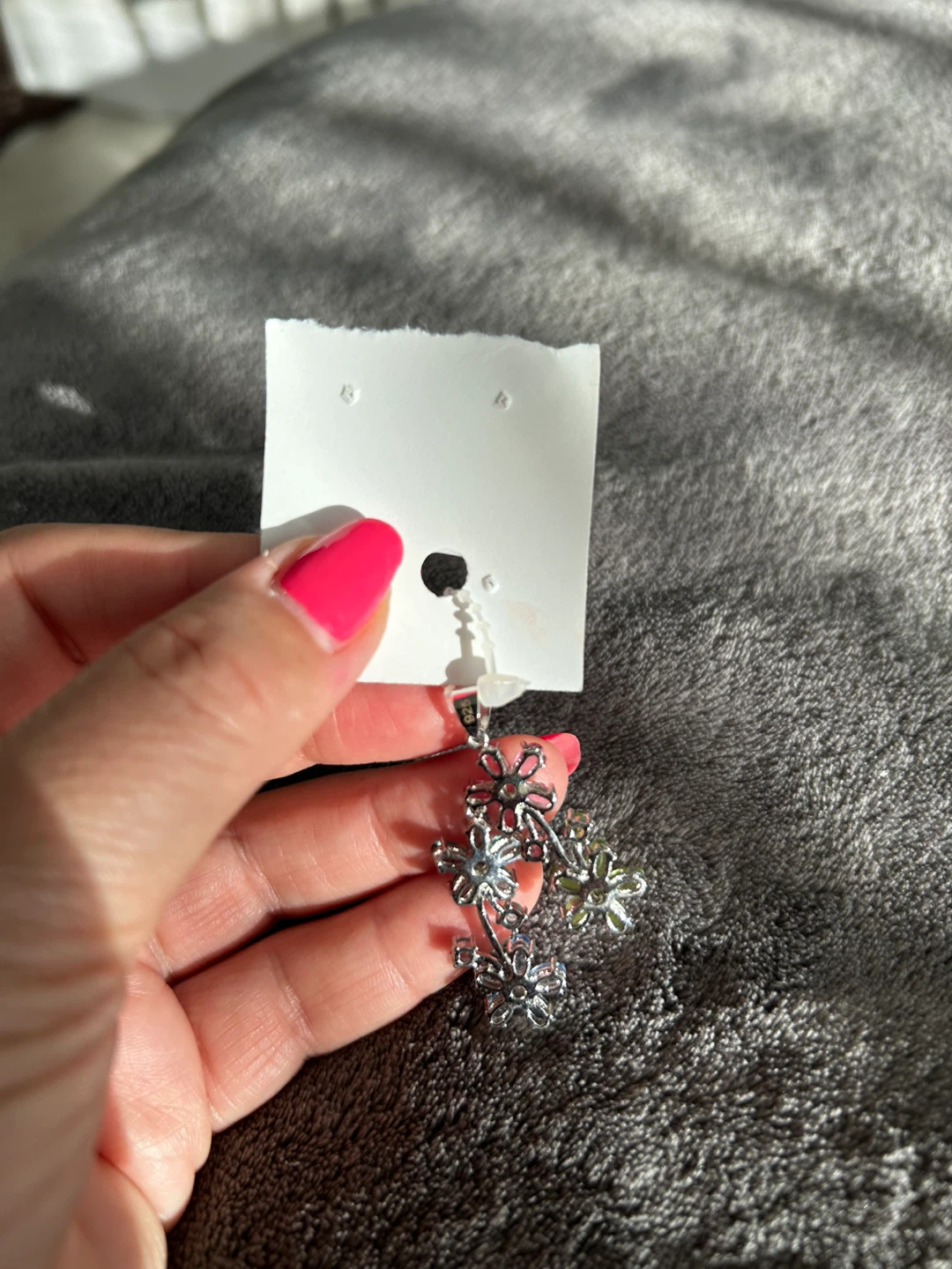 925 Sterling Silver Multi-Flower Pendant - photo 3