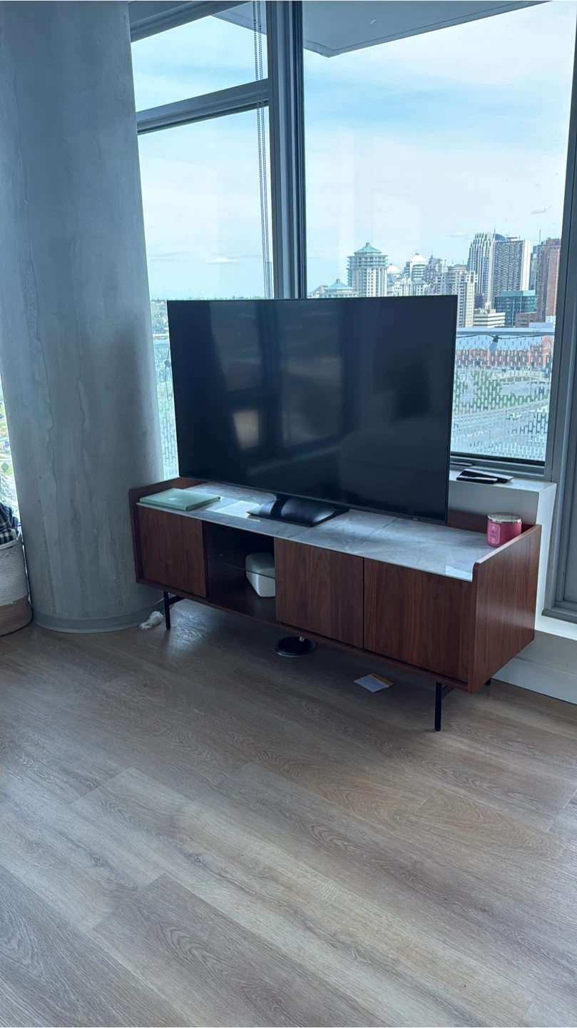 Mid-Century Modern Media Console with ceramic Top