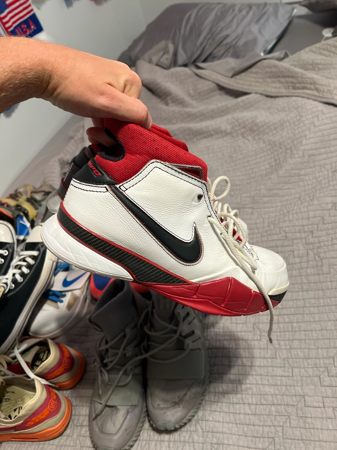 Nike Kobe 4 Protro White/Red Basketball Shoes