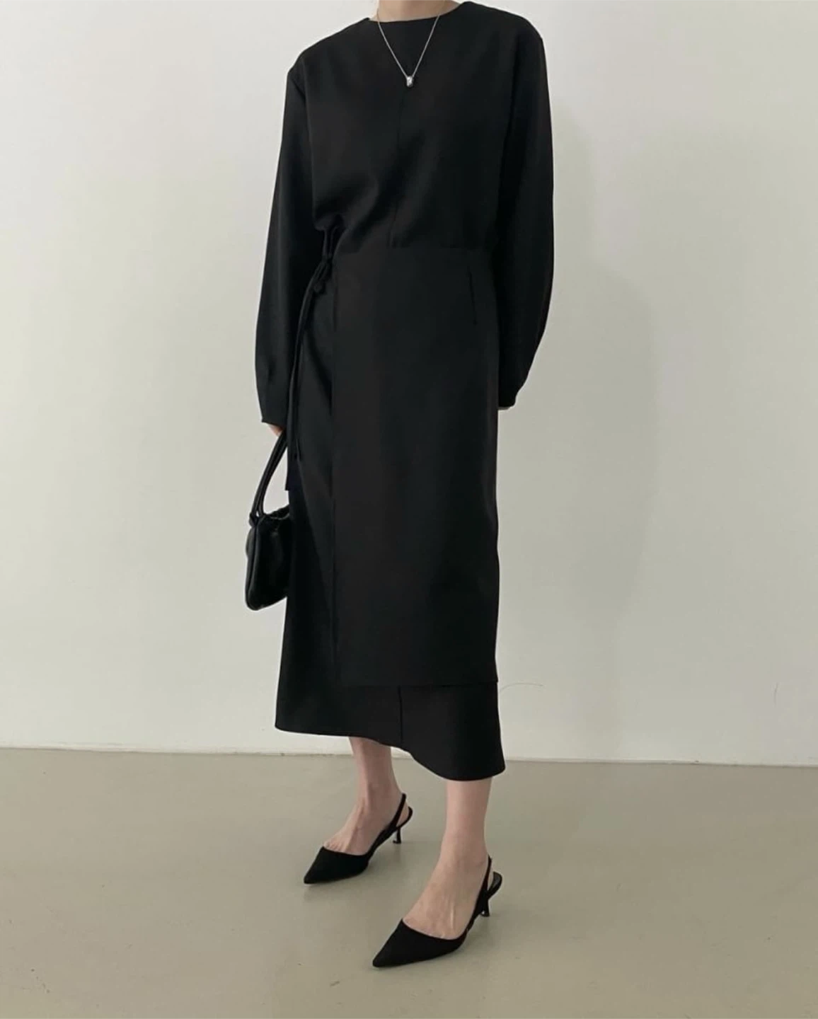 NEW. JF Fashion Studio Black Midi Skirt