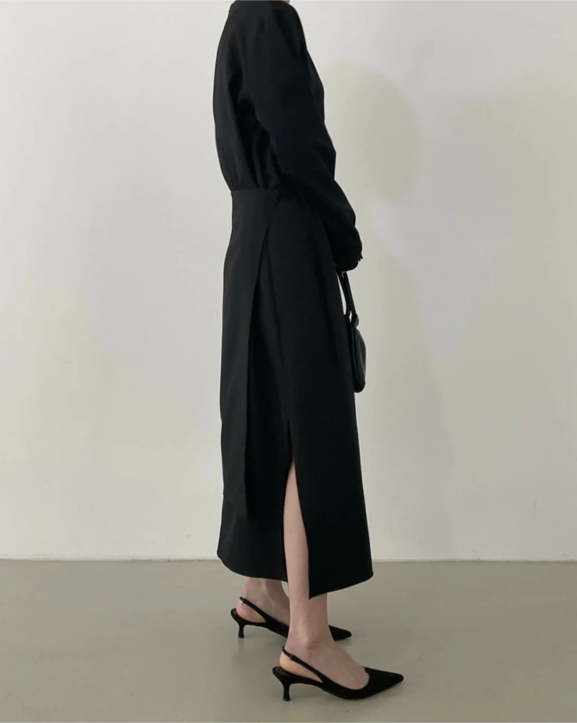 NEW. JF Fashion Studio Black Midi Skirt - photo 2