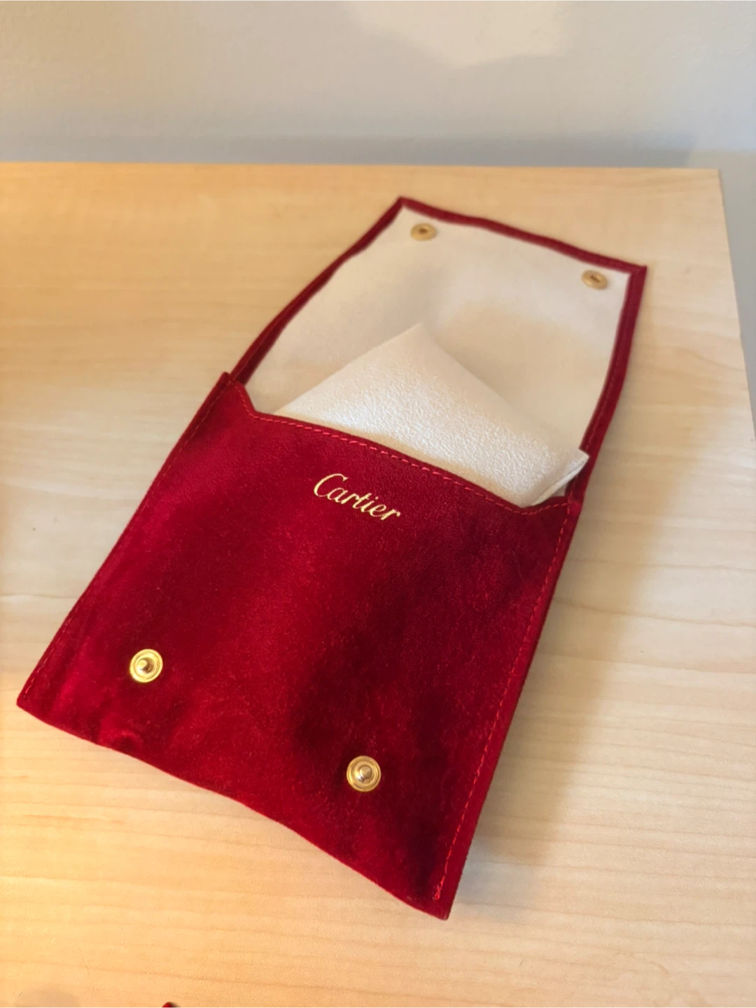 Cartier Red Velvet Travel Pouch
