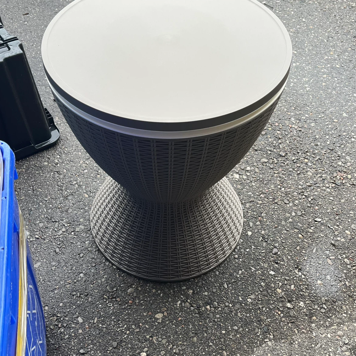 Outdoor Wicker-Style Drink Cooler and Table - photo 2