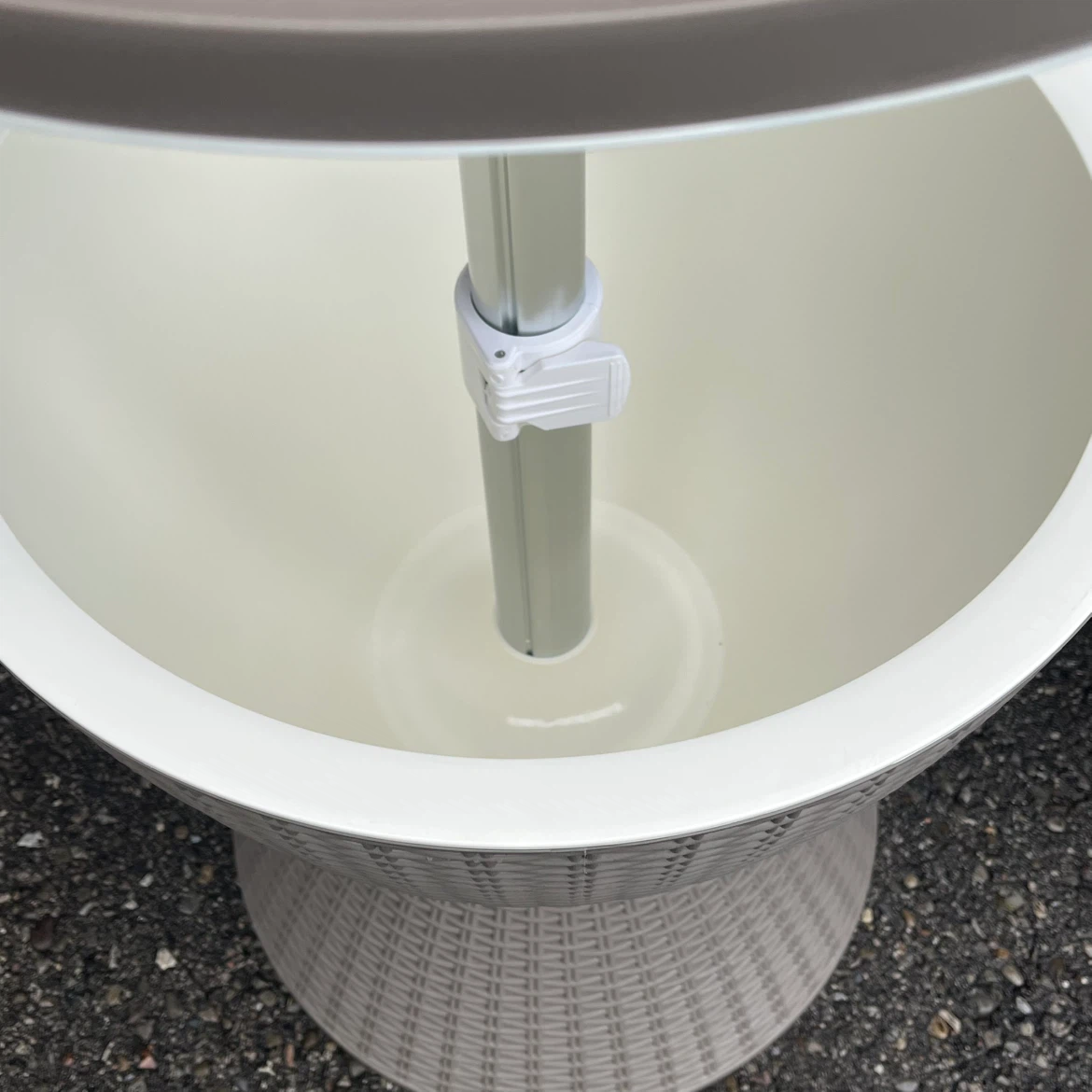 Outdoor Wicker-Style Drink Cooler and Table - photo 4
