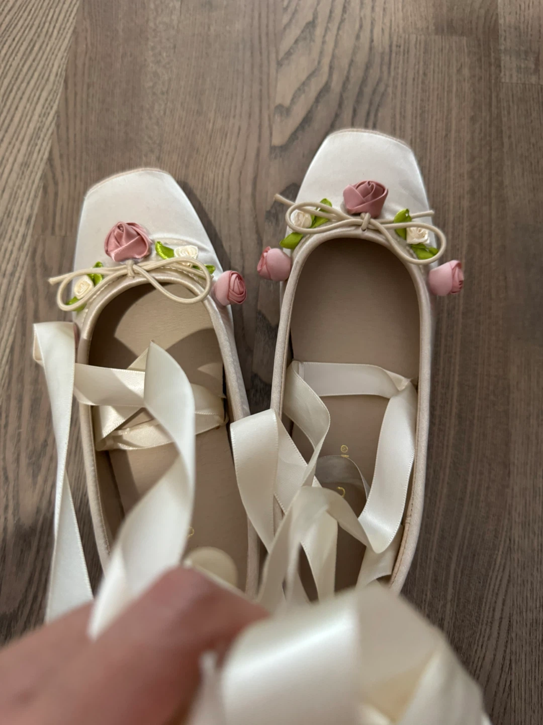 Luxi ballet flats with ribbon ties - photo 2
