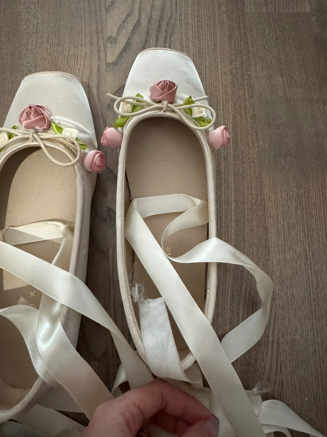 Luxi ballet flats with ribbon ties - photo 3