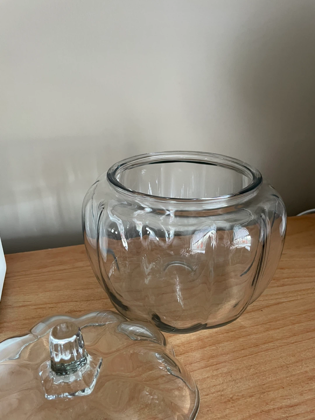 Clear Glass Pumpkin Candy Jar - photo 2