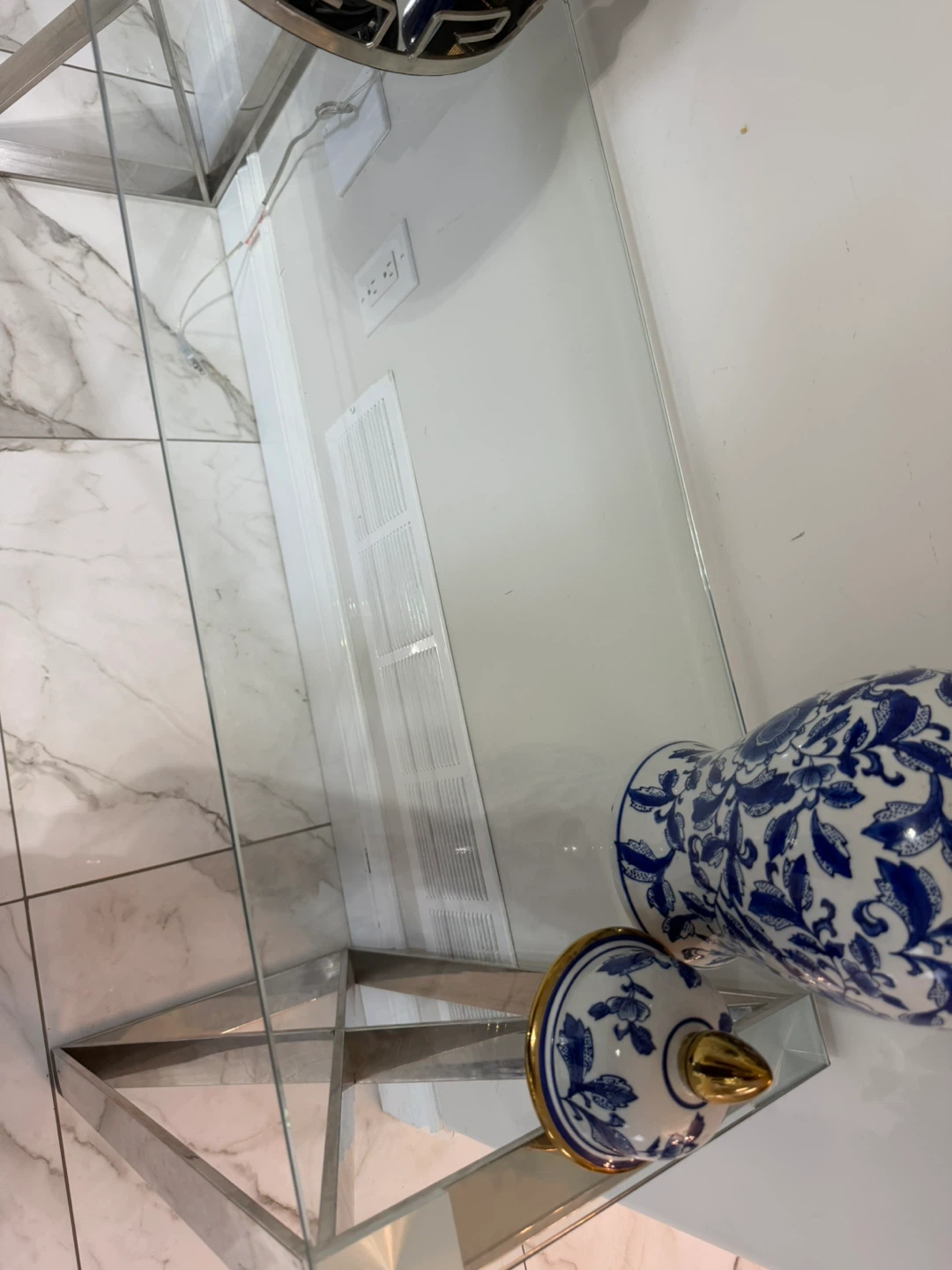 Chrome and Glass Console Table - photo 3