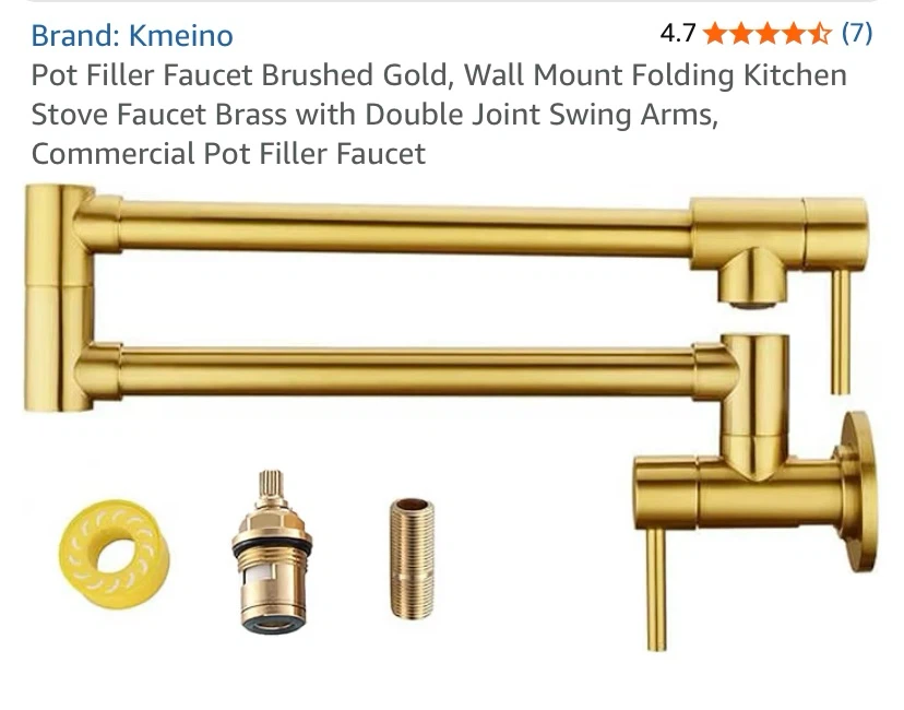 New Pot Filler Faucet Brushed Gold