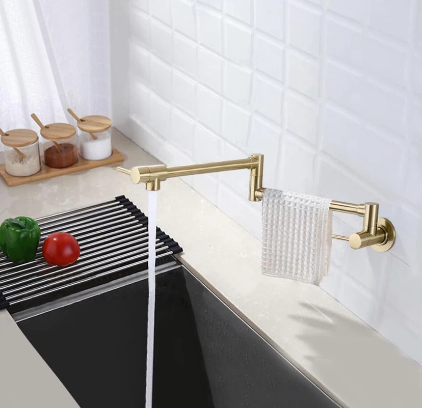 New Pot Filler Faucet Brushed Gold - photo 4