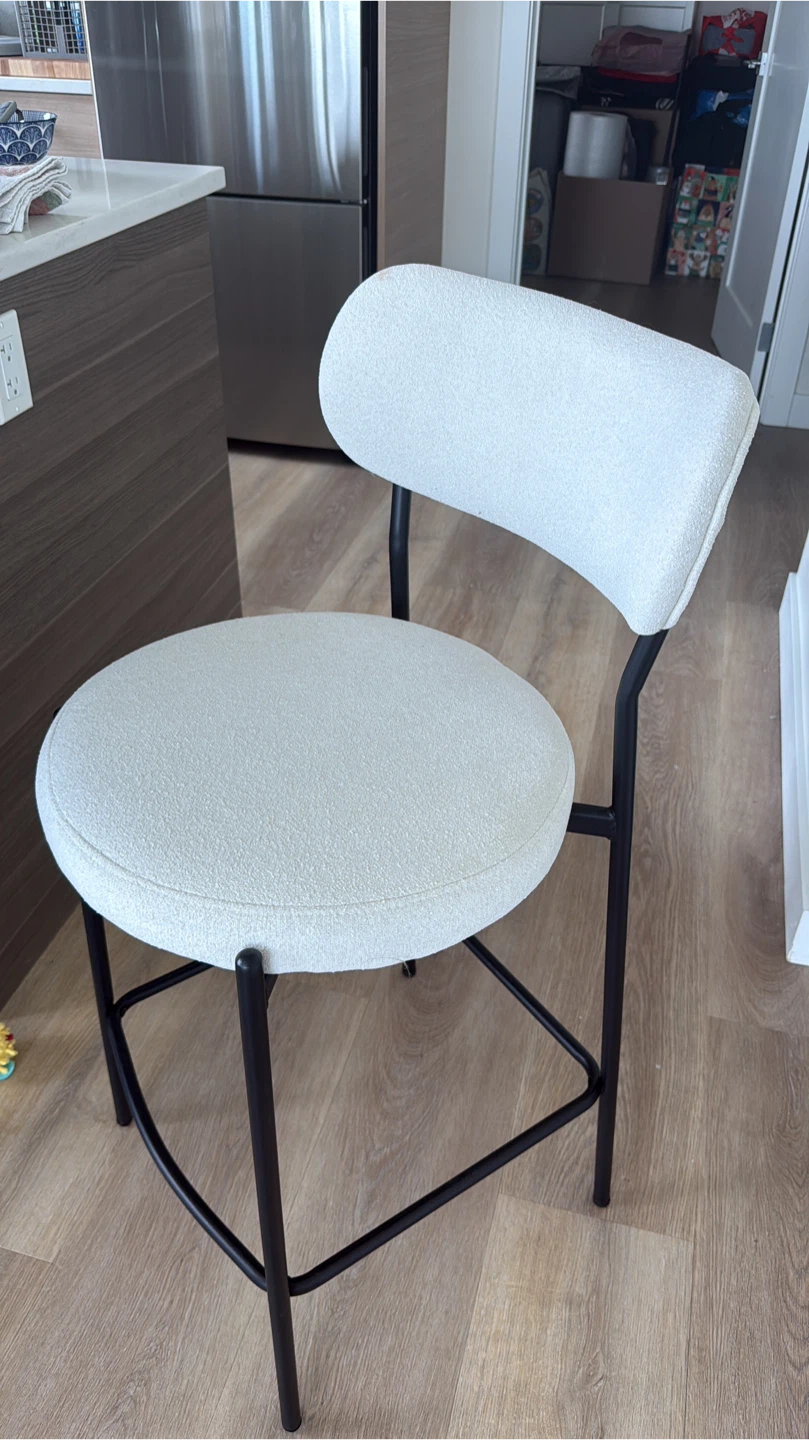 4 Modern cream upholstered counter stool - photo 2