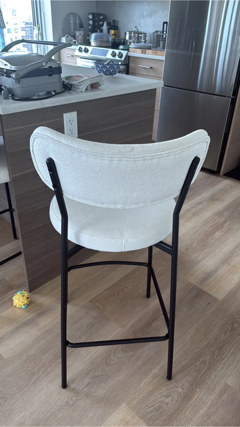 4 Modern cream upholstered counter stool - photo 3