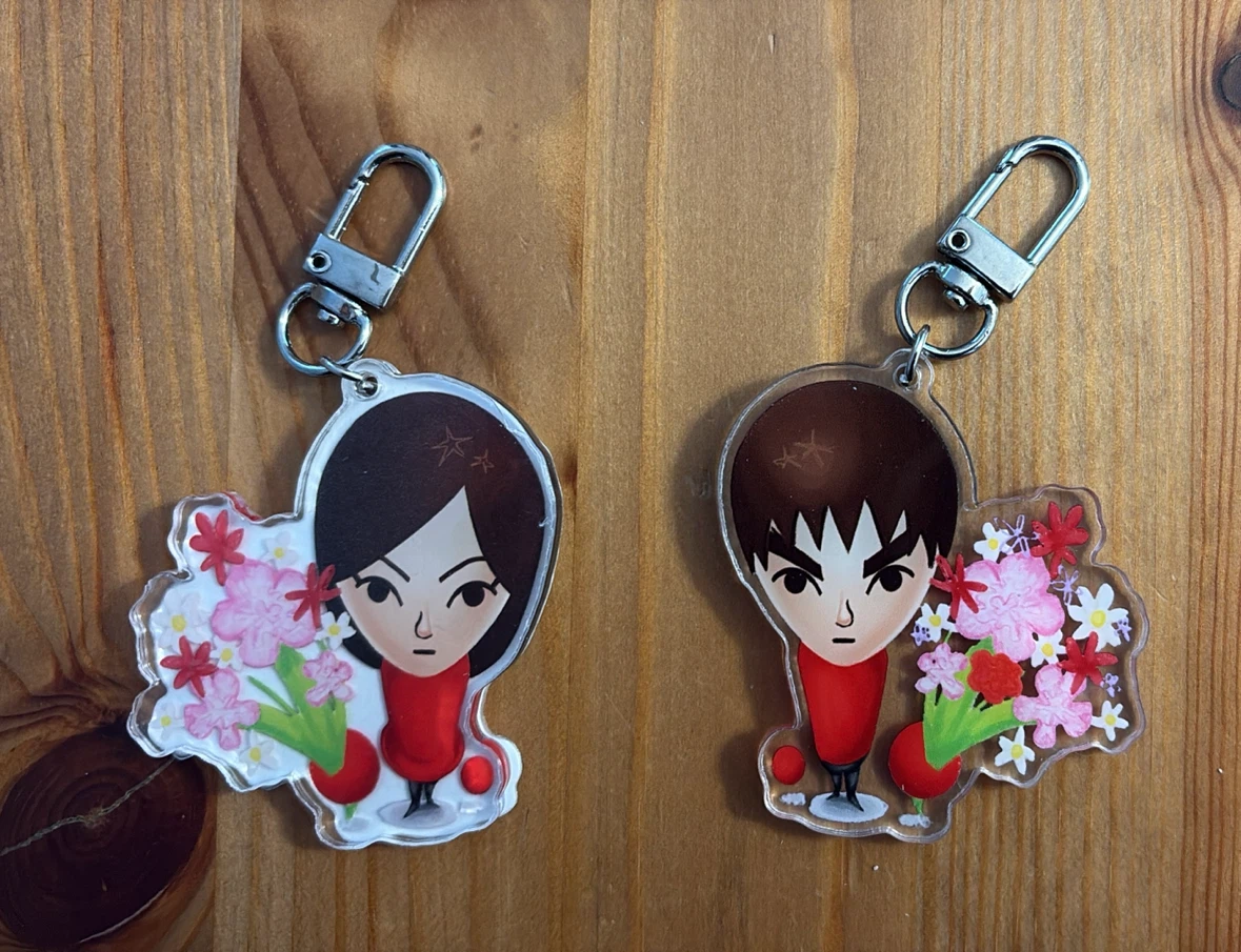 Nintendo Wii Default Mii Character Acrylic Keychains