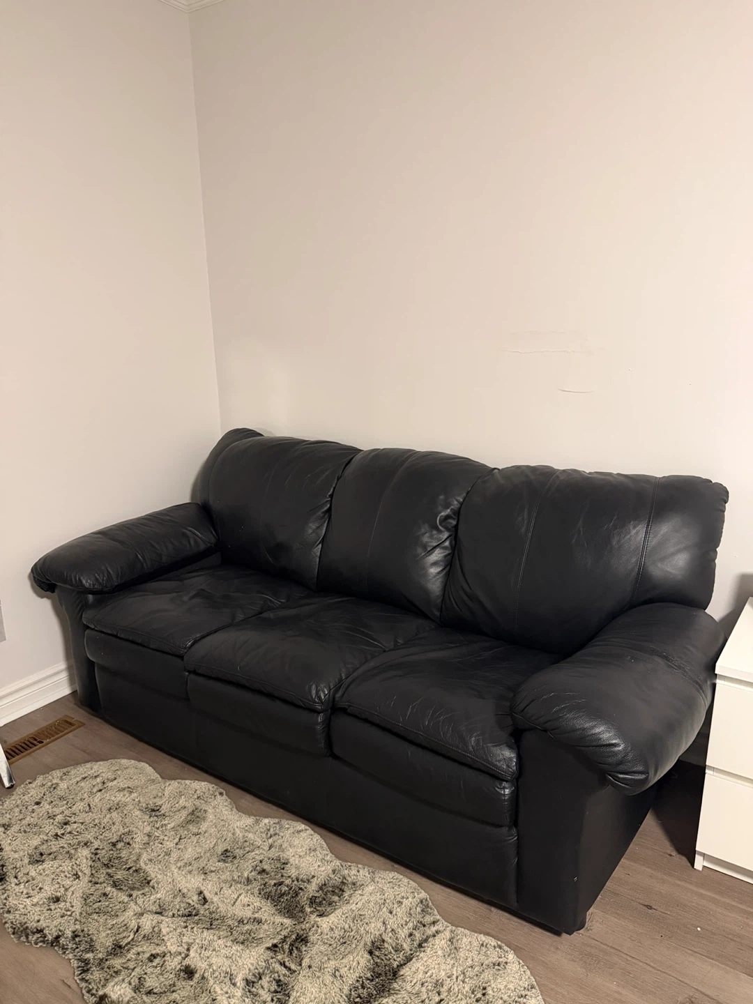 Black Leather Sofa - $100 OBO
