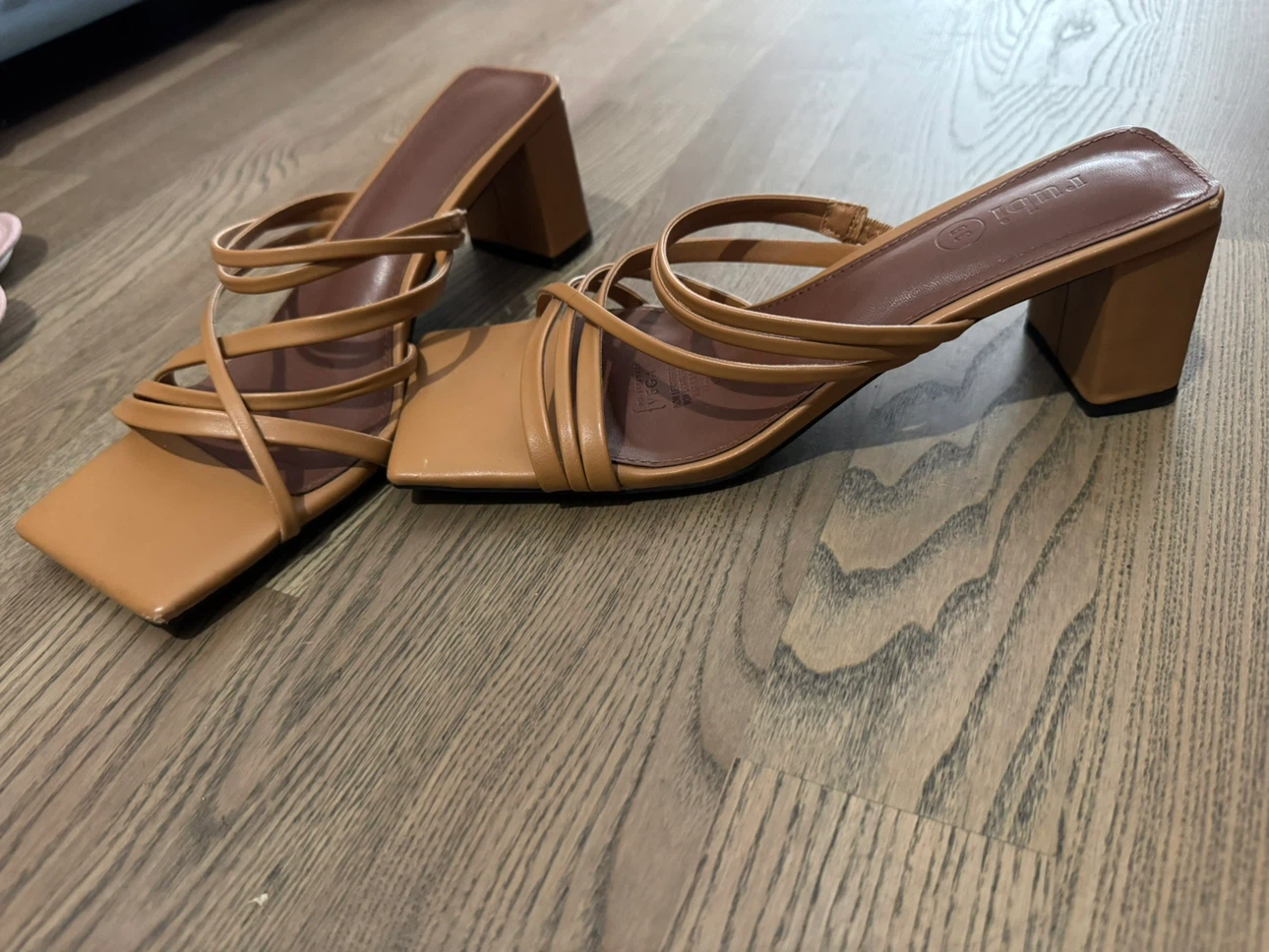 Rubi Tan Strappy Block Heel Sandals